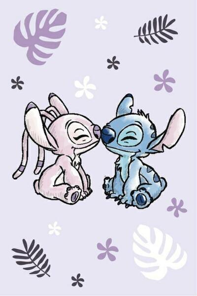 Jerry Fabrics Patura din fleece 100x150 Lilo si Stitch violet JF24
