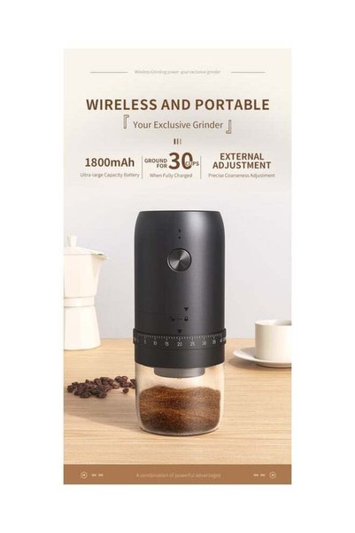 Noon East Wireless and Portable Coffee Grinder, Grinds Up to 30 Cups