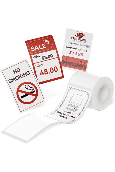 NiiMbot Red&Black Labels, Refill Sticker Papers Only for B21 Pro 300DPI Label...