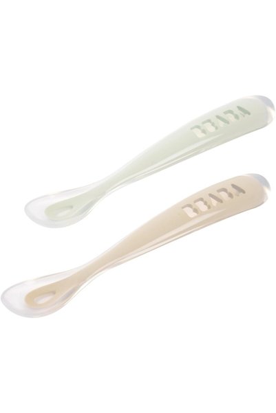 Generic مجموعة ملاعق سيليكون من بيبيا للأطفال من عمر سنة واحدة، مكونة من قطعت...