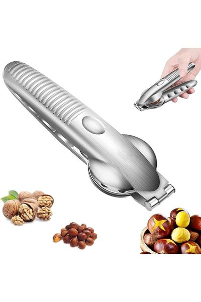 Generic فتاحة الكستناء من الفولاذ المقاوم للصدأ مع مقبض مريح، أداة محمولة لفت...