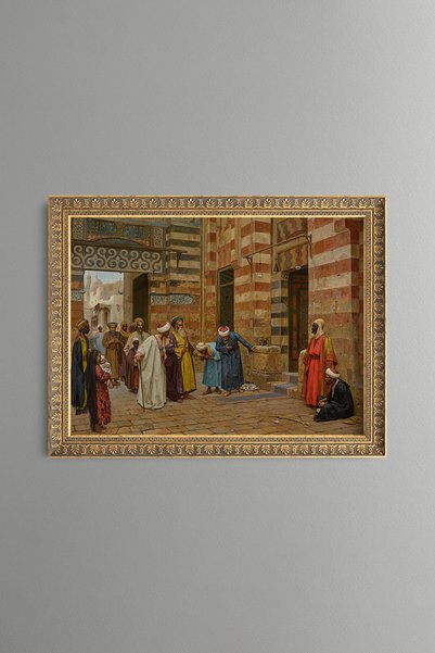 epiqart Eastern Bazaar in Front of Colorful Facades - Vintage Patterned Paint...