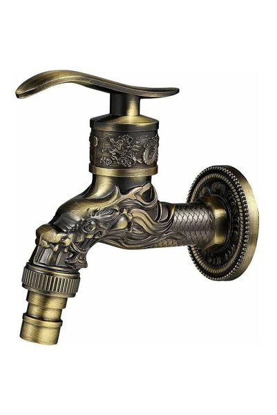 Noonedibs Robinet retro alamă montat pe perete, G1/2, exterior grădină, desig...