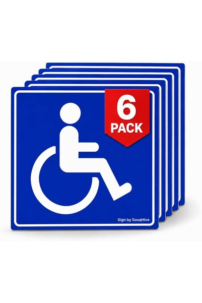Generic ملصقات SouqHive Handicap 6 Pack مقاس 6x6 بوصة، رمز ذوي الاحتياجات الخ...