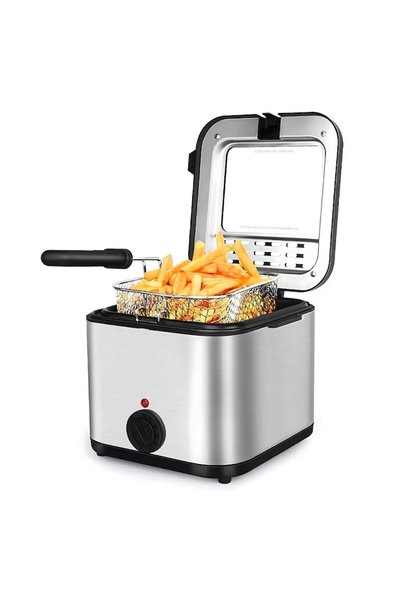 Fara brand Friteuză Electrică Compactă din Oțel Inoxidabil cu Coș Detașabil, ...