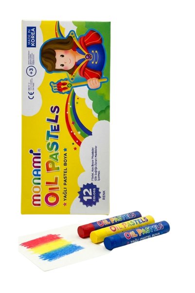 Generic Brand Monami Crayons 12 Colors in Cardboard Box