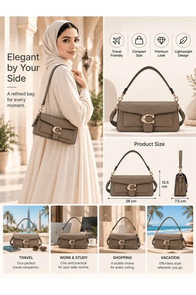 COACH 1941 حقيبة كتف نسائية فاخرة بتصميم ريترو من الجلد المحبب مع شعار C، قابلة للتحويل للاستخدام تحت الإبط أو كحقيبة كروس بودي