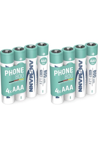 Generic بطاريات هاتف DECT من نوع AAA [عبوة من 8 قطع] قابلة لإعادة الشحن بسعة ...