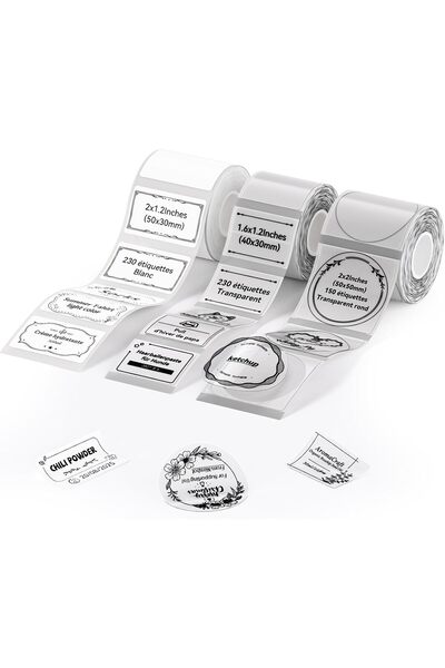 NiiMbot 3 Rolls of Thermal Self-Adhesive Labels for B1/B21/B3S/B31.50 x 30 mm...