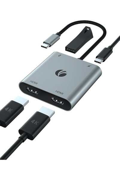 VCOM USB C to Dual HDMI Adapter Support MST, 4K@60Hz and Dual 4K@30Hz, Type C...
