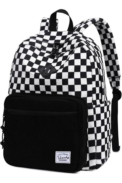 Generic Corduroy Unisex Backpack, Casual Cute Aesthetic Fuzzy Fluffy Plush Fl...