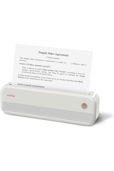 PeriPage A4 Thermal Portable Printer, Supports 8.26"x11.69" US Letter, Wirele...
