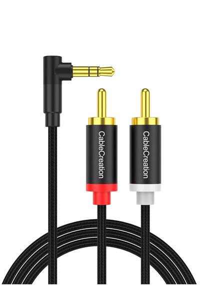 Generic كابل صوت RCA إلى 3.5 ملم بطول 3.3 قدم، موصل ذكر 3.5 ملم إلى 2RCA