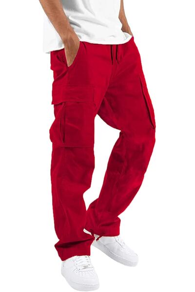 Generic Mens Cargo Pants Drawstring Casual Hiking Pants Joggers Athletic Trou...