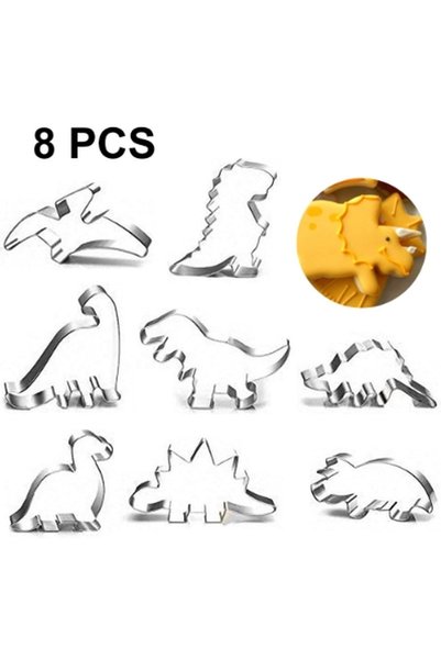 Noonedibs Formă de biscuiți cu dinozauri, formă de biscuiți fondant pentru co...