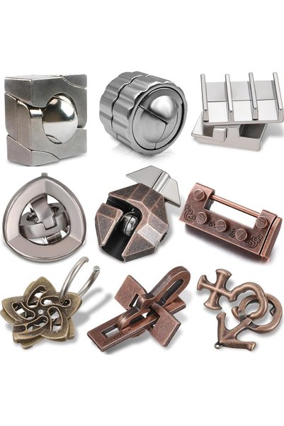 Generic Brain Teaser Puzzles Teaser 3D Metal Steel Puzzle for Adults Unlock I...