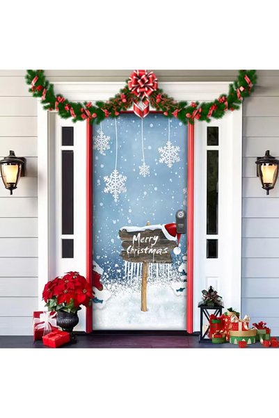 PROMISEBACKDROP2 Elastic Door Decoration, Fabric Door Dressing, Christmas Dec...