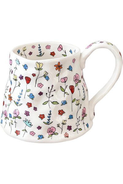 Generic Ceramic Coffee Mug, Cute Flower with Handmade Big Handle, Girly Flora...