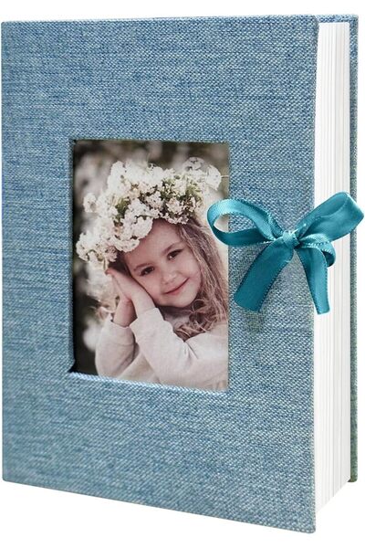Generic Linen Photo Album 4x6in, 100 Pockets, Top Loader Vertical Picture Alb...