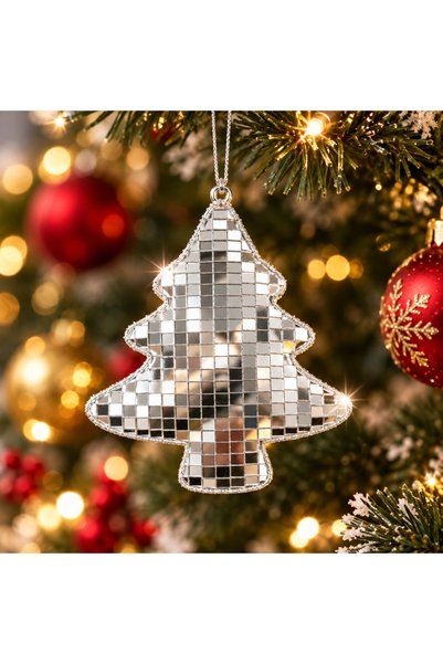Generic Brand Decorative Christmas Tree Ornament 11.5x10cm, Fir Shape, Silver...
