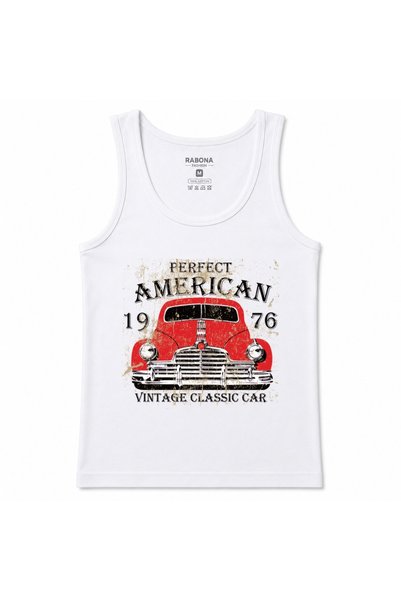 Rabona Fashion American Classic 1976 – Vintage Red Car Retro Graphic Tank Top