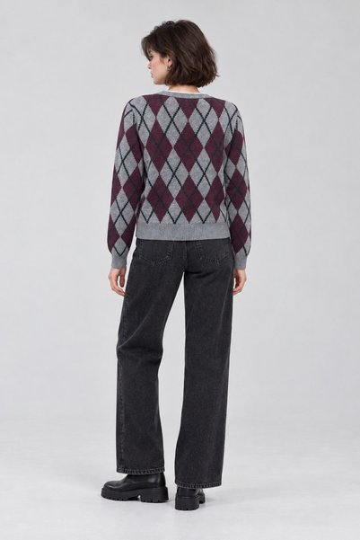 Lavinza Baklava Patterned Buttoned Wool Cardigan