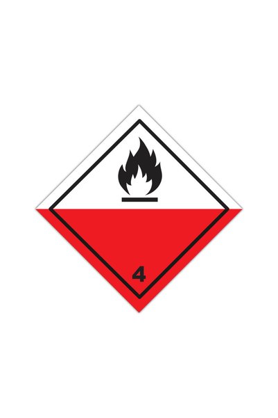 CUBIKA Autocolant ADR Clasa 4 - Materii inflamabile, CUBIKA, PVC 3 mm, 20x20 cm