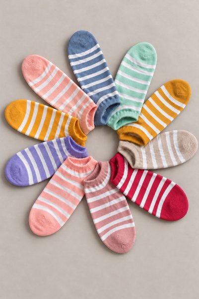 Pijamask Kadın Karışık Renk 36-40 Numara 12'Lİ Patik Çorap