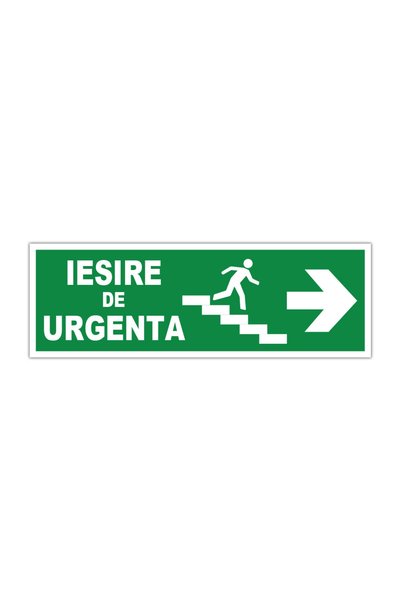 CUBIKA Indicator evacuare "Iesire de urgenta" dreapta cu scara, CUBIKA, PVC 3...
