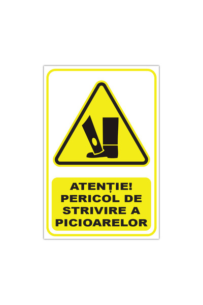 CUBIKA Indicator avertizare "Atentie! Pericol de strivire a picioarelor, CUBI...