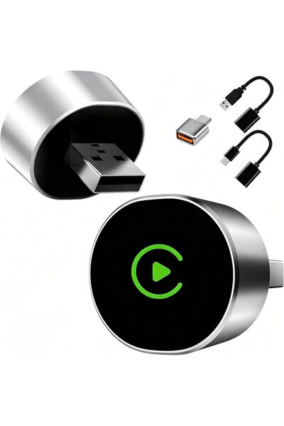 Generic محول لاسلكي 2 في 1 لـ CarPlay وAndroid Auto، تصميم USB صغير لتحويل نظ...