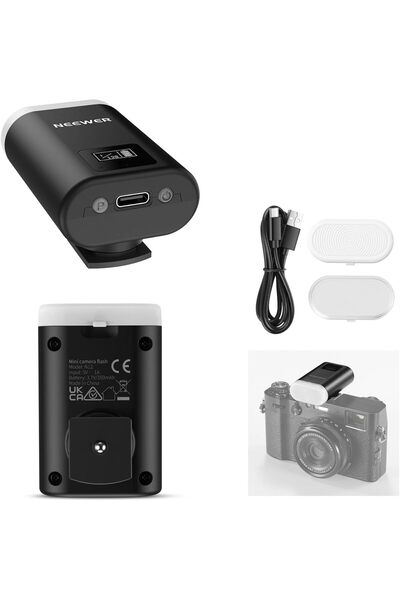 Generic BASICS فلاش كاميرا صغير، ضوء تعبئة 5600K مع شاشة LCD، متوافق مع Canon...