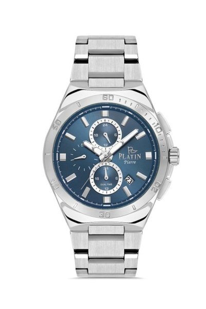 Platin Pierre Sa- Pl-1276Ga-A3 Active Function Calendar Steel Band Men's Wris...