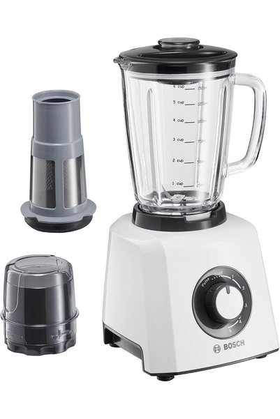Generic خلاط بقوة 600 واط، سعة طعام 1500 مل، مع فلتر للعصائر ومطحنة، تصميم أل...