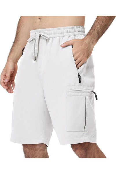 Generic شورت كارجو رجالي خفيف الوزن للصيف، شورت برمودا كاجوال مع 5 جيوب بسحاب