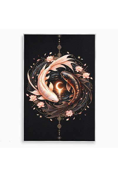 Luxcanva Tablou Canvas Pesti Yin Si Yang 70x100 cm cu Rama Argintiu Pesti Nat...