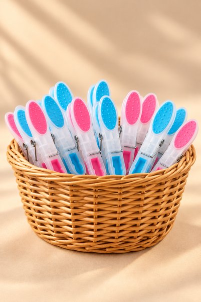Decopat Luxury 12-Piece Large Size Silicone Clothes Peg Set – Strong Grip, Du...