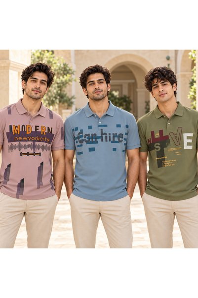iza Men's Polo Tshirts Combo Set of 3