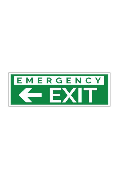 CUBIKA Indicator evacuare Emergency Exit stanga, CUBIKA, Autocolant, 20x7 cm