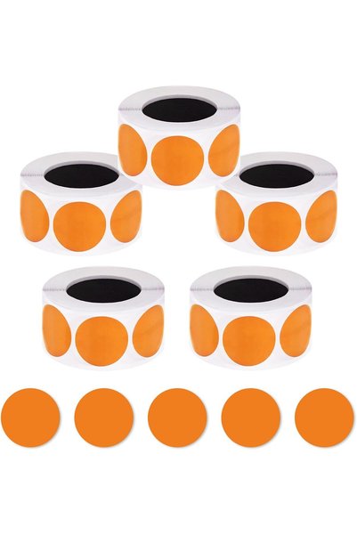 Generic 5 Rolls 1 Inch Circle Dot Stickers Round Thermal Labels Self Adhesive...