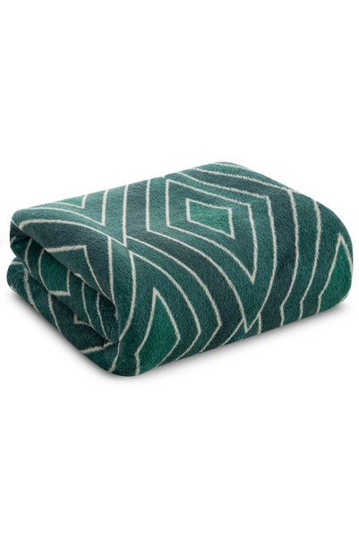 Design 91 Cuvertura microfiber 150x200 geo 02 verde fata-verso D91