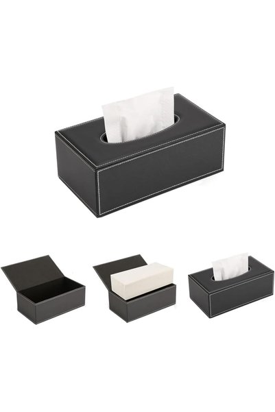 AZONEE Tissue Box Cover, PU Leather Tissue Box Cover - Elegant Rectangular Ho...