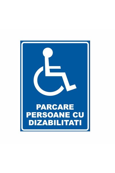 CUBIKA Indicator Parcare Persoane cu Dizabilitati, CUBIKA, PVC 3 mm, 10x15 cm