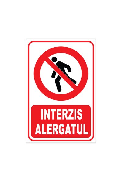 CUBIKA Indicator interzis alergatul, CUBIKA, PVC 3 mm, 10x15 cm