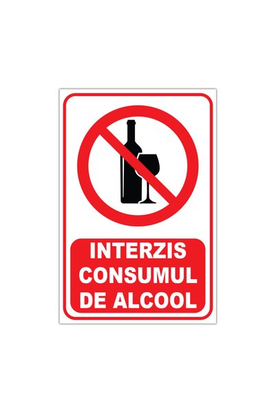 CUBIKA Indicator interzis consumul de alcool, CUBIKA, PVC 3 mm, 30x45 cm