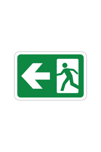 CUBIKA Indicator evacuare stanga - iesire de urgenta, CUBIKA, PVC 3 mm, 45x30 cm