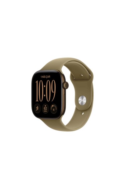 Apple Watch Series 12 GPS 42mm - Koyu Bronz Alüminyum Kasa - Zeytin Spor Kord...