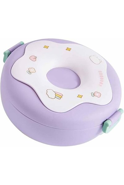 Tazweeq Donut-Shaped Lunch Box, Donut-Shaped Insulated Lunch Box with Lid and...