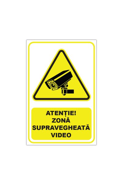 CUBIKA Indicator avertizare Atentie! Zona supravegheata video, CUBIKA, Autoco...