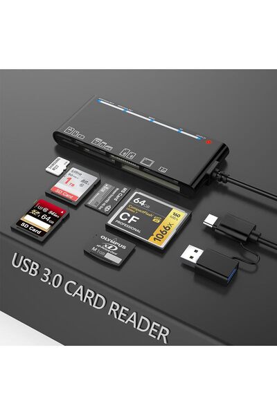 Generic قارئ بطاقات SD بمنفذ USB C 7 في 1، محول بطاقة SD للآيفون، قارئ بطاقات...